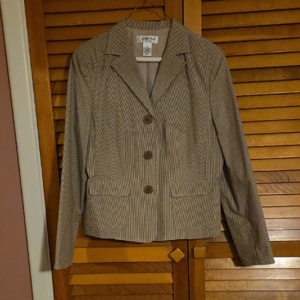 Classic Women's Striped Beige Blazer